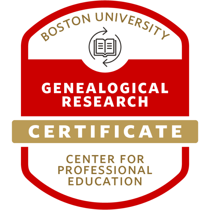 Boston University Genealogical Research Badge