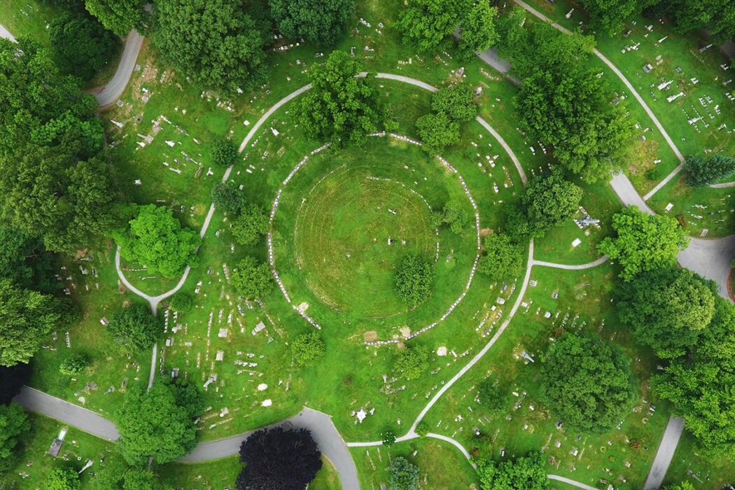 Aerial view Green-Wood Cemetery
